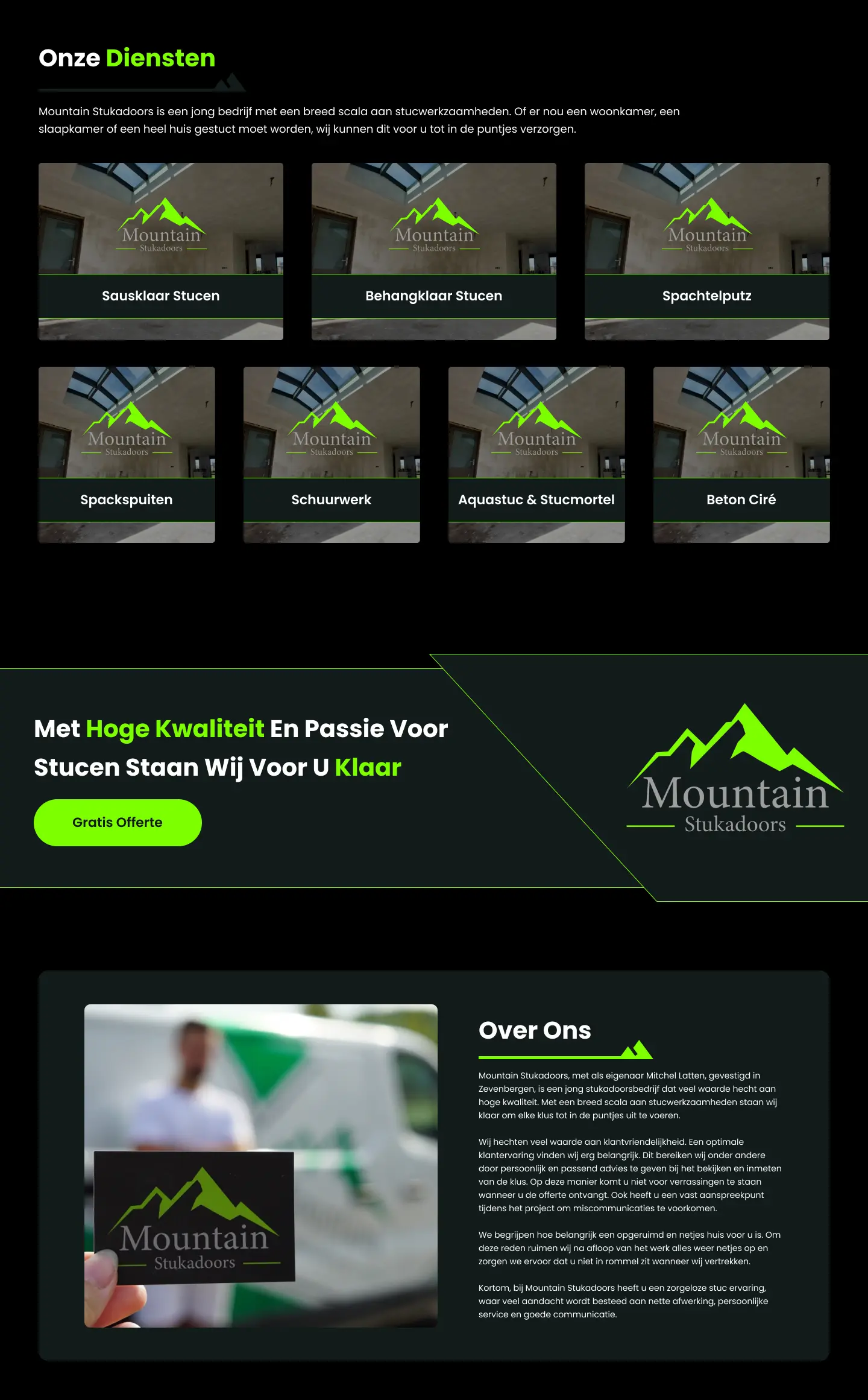 Website Mountain Stukadoors Midden